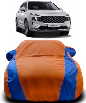 Gavya Car Cover For Hyundai Santa Fe Facelift (With Mirror Pockets)(Orange, Blue)