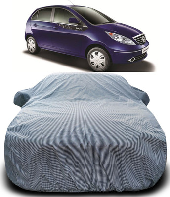 Gavya Car Cover For Tata Vista Tech (With Mirror Pockets)(Black, White)