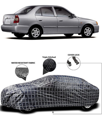 ProRox Car Cover For Hyundai Accent Viva (With Mirror Pockets)(White, Black)