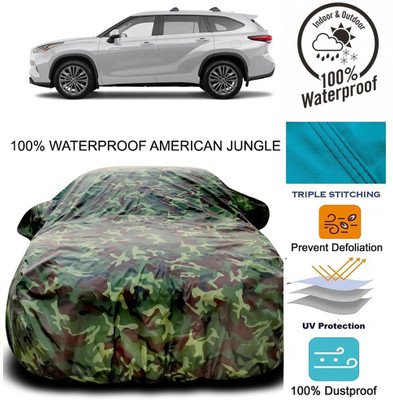 Gavya Car Cover For Toyota Highlander (With Mirror Pockets)(Brown, Green)