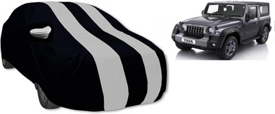 Auto Hub Car Cover For Mahindra Thar (With Mirror Pockets)(Black, Silver, For 2020 Models)