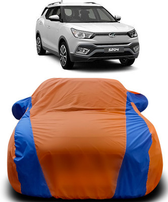 APNEK Car Cover For Mahindra S204 (With Mirror Pockets)(Orange, Blue)