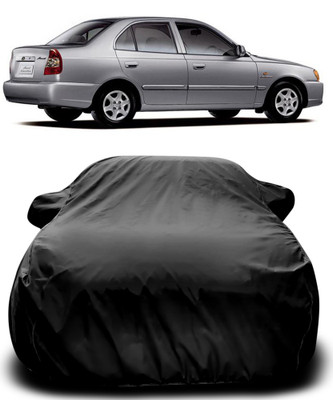Gavya Car Cover For Hyundai Accent Viva (With Mirror Pockets)(Black)