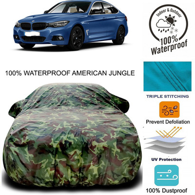 Gavya Car Cover For BMW 5 Series GT (With Mirror Pockets)(Brown, Green)