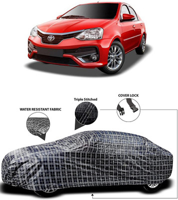 APNEK Car Cover For Toyota Platinum Etios (With Mirror Pockets)(White, Black)