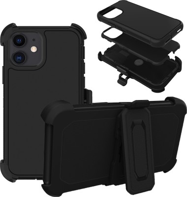DuraSafe Cases Back Cover for Apple iPhone 12(Black, Rugged Armor, Silicon, Pack of: 1)