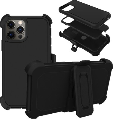 DuraSafe Cases Back Cover for iPhone 13 PRO Max - 6.7 Inch 2021 Defender Triple Layered Case - Without Holster(Black, Shock Proof, Silicon, Pack of: 1)