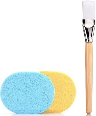 Ghelonadi Face Pack Brush with Face Cleaning Sponge Foundation Brush Makeup Brush Cosmetic Brush Multi-purpose for Men and Women(2 Items in the set)