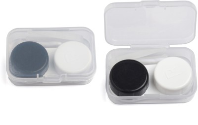 VIVID Mini Portable Contact Lens Container Kit with Tweezer Applicator & Lens Stick And Daily Usable In Travelling Portable Lens Box Easy to Carry LC 3021 A BLACK(Pack of: 1)