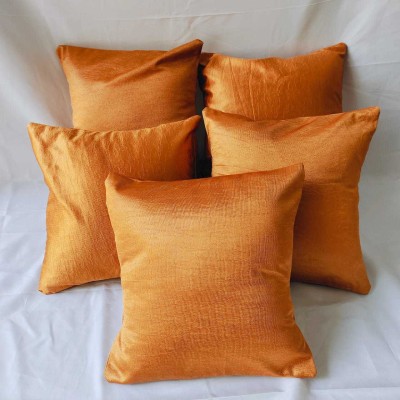 Rudsdecor Plain Cushions Cover(Pack of 5, 40 cm*40 cm, Yellow)