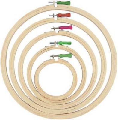 vahvaa Wooden Embroidery Hoop/Frame for Crafters -Set of 5 of Different Sizes 5, 6, 8, 10, 12 Inches Embroidery Hoop (Pack of 5) Embroidery Hoop(Pack of 5)