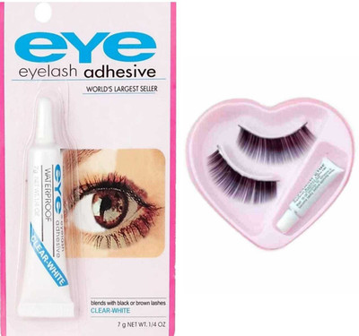 overlook False Eyelashes (1 Pair) with Adhesive Eyelash Glue(Pack of 2)