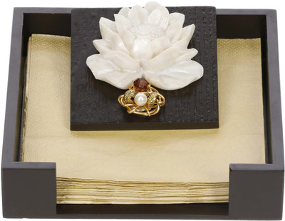 Cocktail 1 Compartments MDF WOODEN Napkin Tray(Brown)