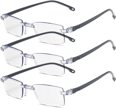 Augen Rimless (+3.50) Rectangle Reading Glasses(51 mm)