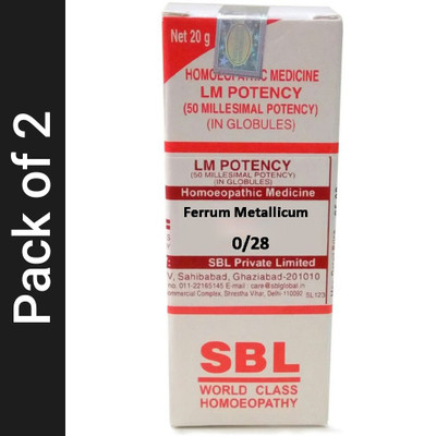 SBL Ferrum Metallicum 0/28 LM Globules(2 x 20 g)