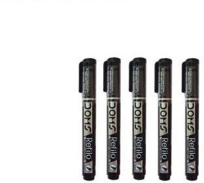 DOMS Refilo Permanent Marker(Set of 10, Black)