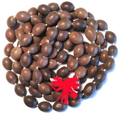 Bansiwal Kamal Gatta Lotus Seeds 108+1 Beads Rosary for Lakshmi Puja Wood Necklace