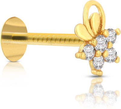 Gehlot Cubic Zirconia Gold-plated Plated Brass Nose Stud
