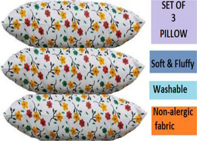 THEBEGPACK COLLECTION Polyester Fibre, Microbeads Sleeping Pillow Pack of 3 Floral(Multicolor)