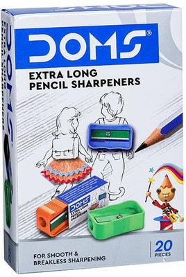 DOMS Extra Long Pencil Single Pencil Sharpeners(Set of 20, Multicolor)