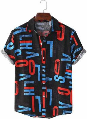 Nirvaan Men Printed Casual Black, Blue, Red Shirt