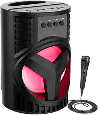 Musify TOP Selling WS-03| Flashing DJ Lights| 3D Portable Loudspeaker HI-FI Multimedia Speaker |Splash Proof Water Resistant Stereo Thunder Beat Sound with MIC 10 W Bluetooth Speaker(Black, Stereo Channel)
