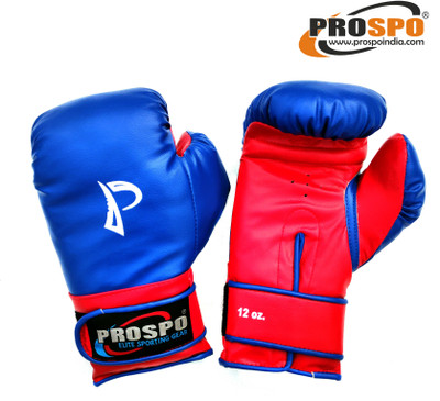 PROSPO Boxing Gloves with Velcro,Glove and Handwrap Combo Size 14oz Boxing Gloves(Blue)