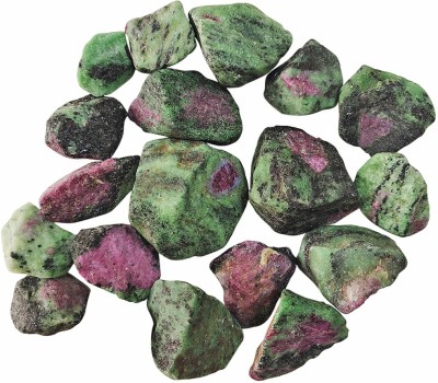 9dzine Crystal Ruby Zoisite Rough Raw Stone 200Gm,Ruby Zoisite Chunk Gemstone for Vastu Polished Asymmetrical Crystal Stone(Green, Red 200 g)