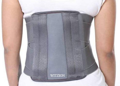 Witzion Contoured Lumbo Sacral Belt for Back Pain Relief & Support Dual Adjustable Straps Back / Lumbar Support(Grey)
