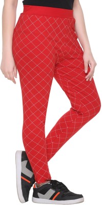 SHAUN Checkered Women Red Track Pants
