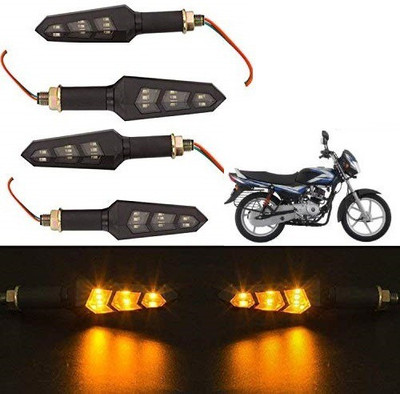 QZ DEVICE Front, Rear LED Indicator Light for Bajaj Universal For Bike(Yellow)