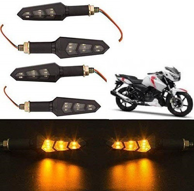 PECULIAR ZONE Front, Rear LED Indicator Light for TVS, Universal For Bike Apache, Universal For Bike(Yellow)