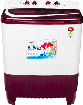 Sansui 9 kg Semi Automatic Top Load White, Maroon (JSP90S-2022L)