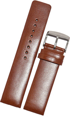 SURU Plain Parallel T271 Square Tip with Rounded Angles 22 mm Genuine Leather Watch Strap(Tan)