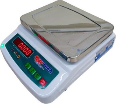 star-tech 20 kg table top scale Weighing Scale(white body, Steel pan)