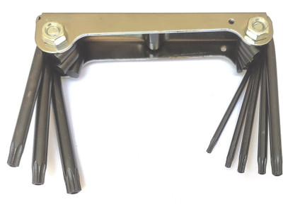 DUMDAAR Torx Allen key set size T9 T10 T15 T20 T25 T27 T30 and T40 (Pack of 1) Folding Allen Key Set