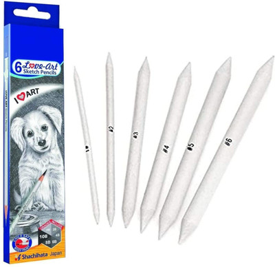 SKYGOLD 6PC SKETCHING PENCIL SET WITH BLENDING PAPER STUMP COMBO SKETCHING KIT FOR ARTISTS