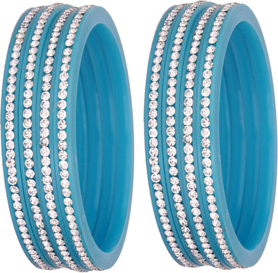 ZULKA Plastic Zircon Bangle Set(Pack of 8)