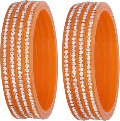 NMII Plastic Zircon Bangle Set(Pack of 8)