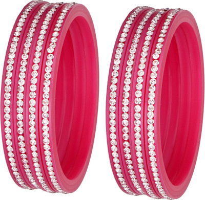 ZULKA Plastic Zircon Bangle Set(Pack of 8)