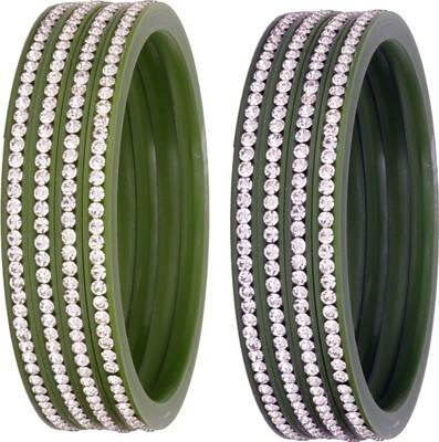 ZULKA Plastic Zircon Bangle Set(Pack of 8)