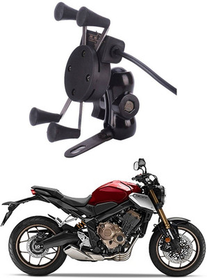 Enfield Works X-Grip Mobile Holder With USB Charger For Bike EW-2891 Bike Mobile Holder(Black)