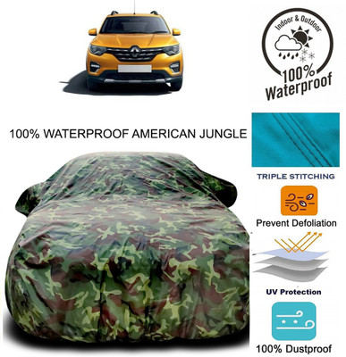 Gavya Car Cover For Renault HBC (With Mirror Pockets)(Brown, Green)