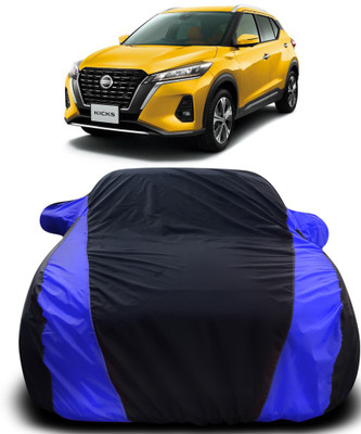 APNEK Car Cover For Nissan Kicks (With Mirror Pockets)(Black, Blue)