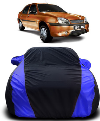 Elegance Car Cover For Ford Ikon (With Mirror Pockets)(Black, Blue)