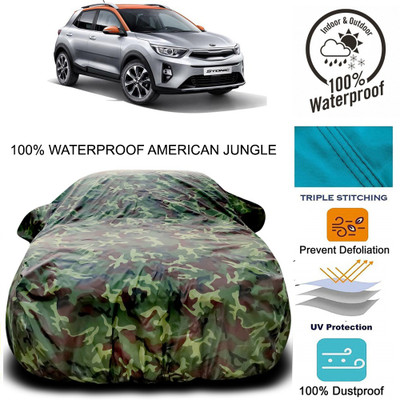 THE REAL ARV Car Cover For Kia Stonic (With Mirror Pockets)(Brown, Green)