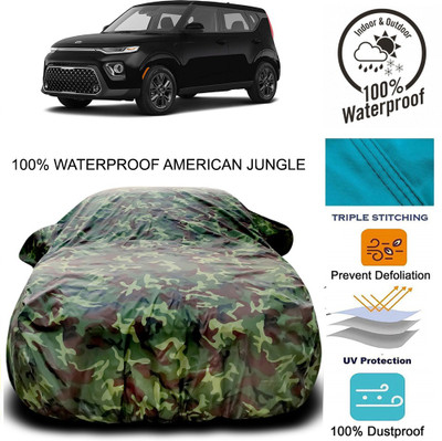 Gavya Car Cover For Kia Soul (With Mirror Pockets)(Brown, Green)