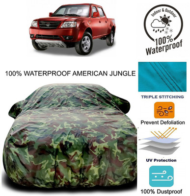 Gavya Car Cover For Tata Xenon XT (With Mirror Pockets)(Brown, Green)