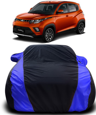 APNEK Car Cover For Mahindra E-KUV100 (With Mirror Pockets)(Black, Blue)