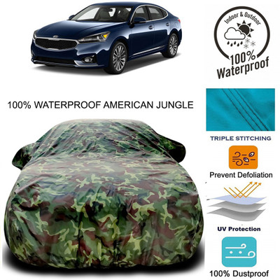 Gavya Car Cover For Kia Cadenza (With Mirror Pockets)(Brown, Green)